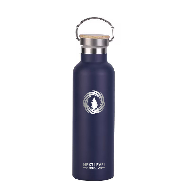 Bamboo Lid Water bottle - Navy Blue