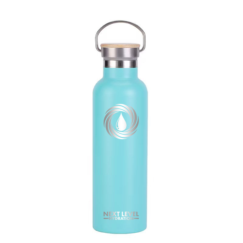 Bamboo Lid Water bottle- Light Blue