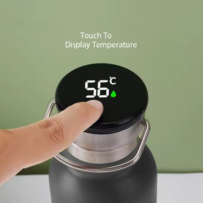 Smart Thermal Bottle with LED Display - Black